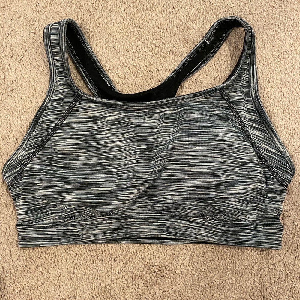 Black and white sports bra